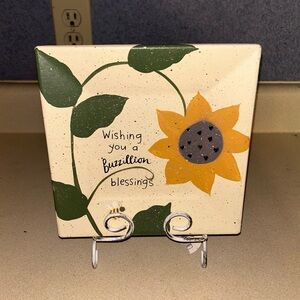 Sunflower 🌻 and Bumblebee Display Plate and Easel Frame